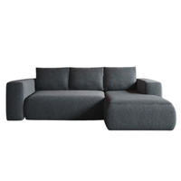 ECKSOFA LAMBI, Graphite - Castel 97 - Anthrazit, Textil (266/114cm) - Moderno Meble