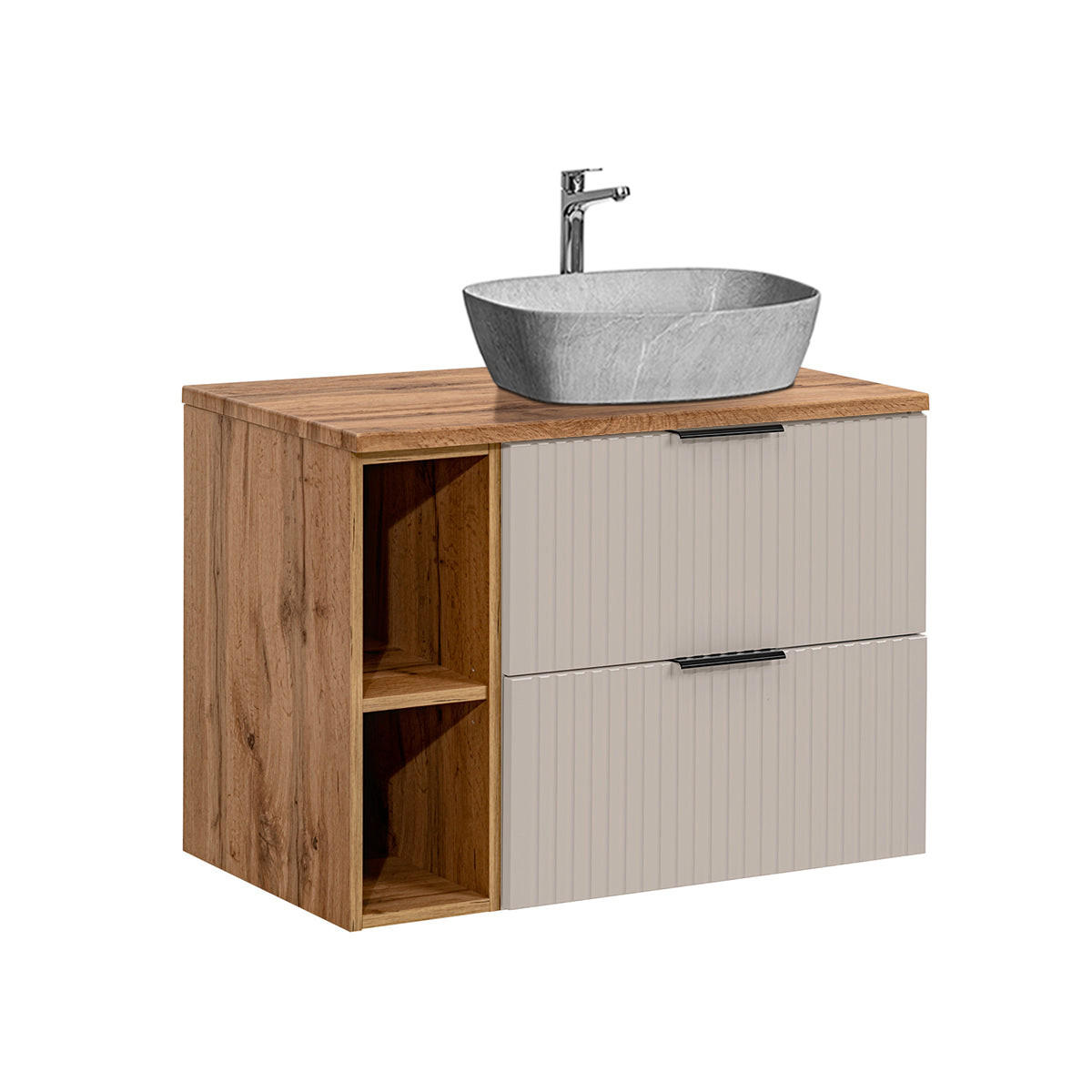 UMIVAONIK 80.6cm Adriel bež - boje kašmira, drvni materijal (80.6/59/46cm) - Petits-meubles