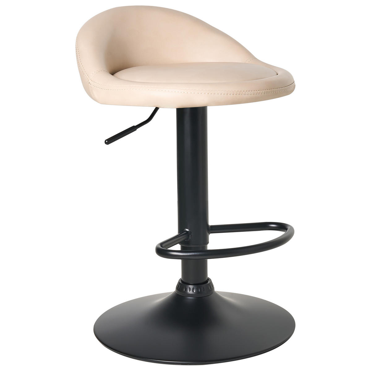BARHOCKERN 2er-Set Hellbeige Meeder - Beige/Schwarz, Kunststoff (38/69/40cm) - Beliani
