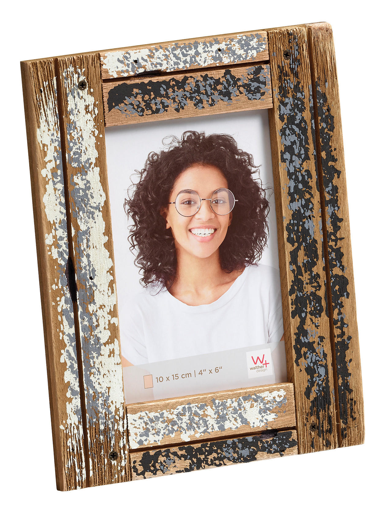 BILDERRAHMEN Dupla Portraitrahmen., 10x15 cm, creme/blau - Creme, Holzwerkstoff (17/22/1cm) - walther design