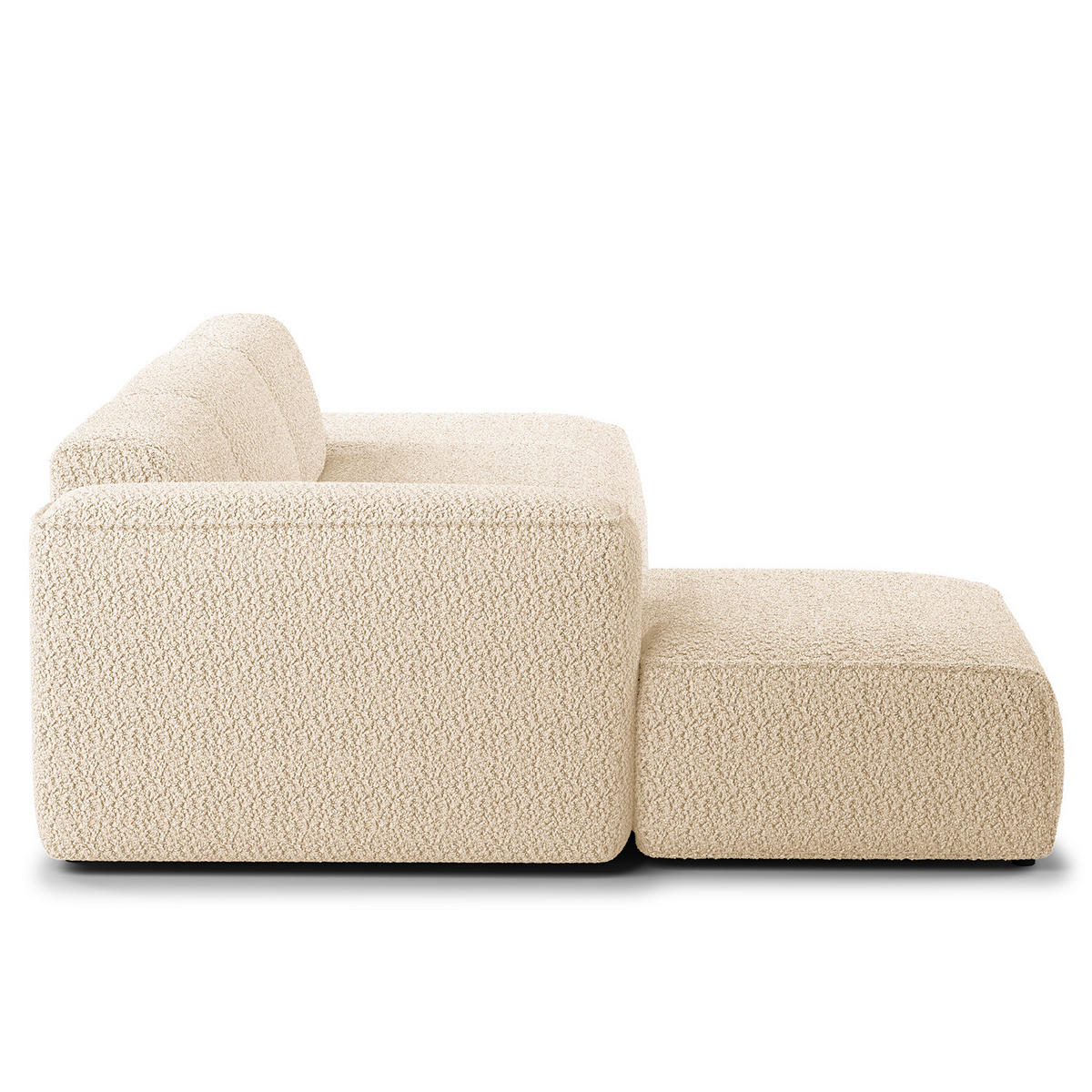 ECKSOFA mit Chaiselongue - Beige/Schwarz, Kunststoff/Textil (290/173cm) - home24