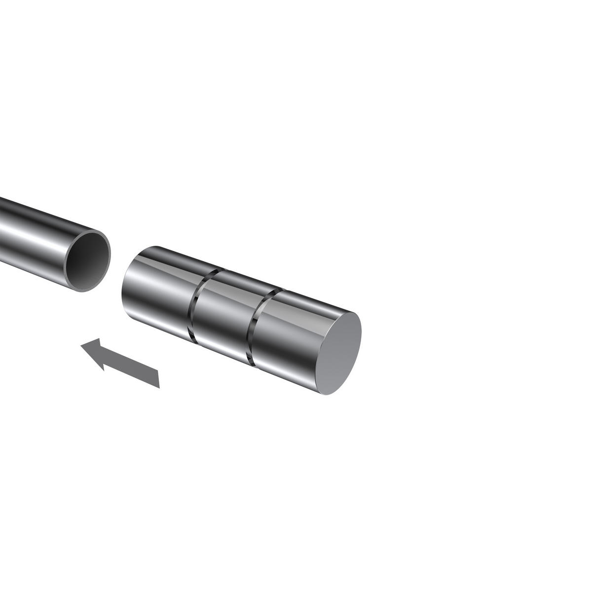 ENDSTÜCKE FÜR GARDINENSTANGEN 20 mm Ø, Elanto Chrom, Packung 2 Stück - Chromfarben, Metall (6.4/2.4/2.4cm) - INTERDECO