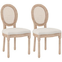 ESSZIMMERSTÜHLE, Polyester, Cremeweiß - Creme, Kunststoff (48/96/57cm) - HOMCOM