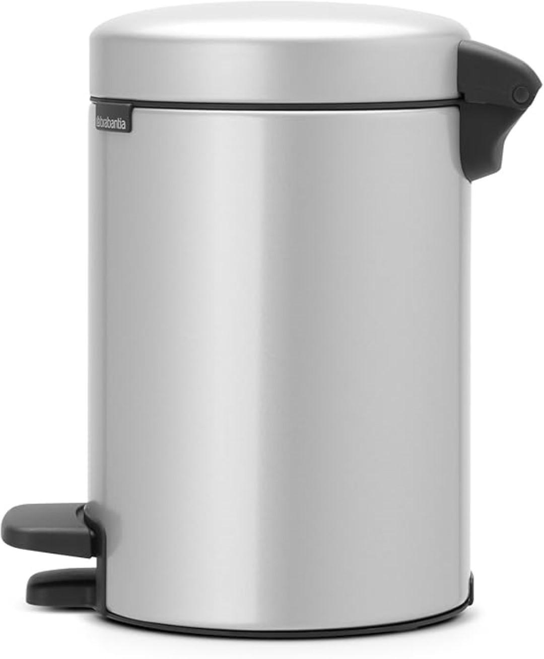 MÜLLEIMER klassisch Mit Soft Verschluss 3 Liter 26,4 x 16,8 x 23,5 cm Metall Metallik Grau - Grau, Metall (16.8/26.4/23.5cm) - PROREGAL
