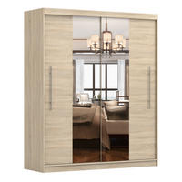 SCHIEBETÜRENSCHRANK - NICO 01 Sonoma - Sonoma Eiche, Holzwerkstoff/Metall (204/218/58cm) - Möblo