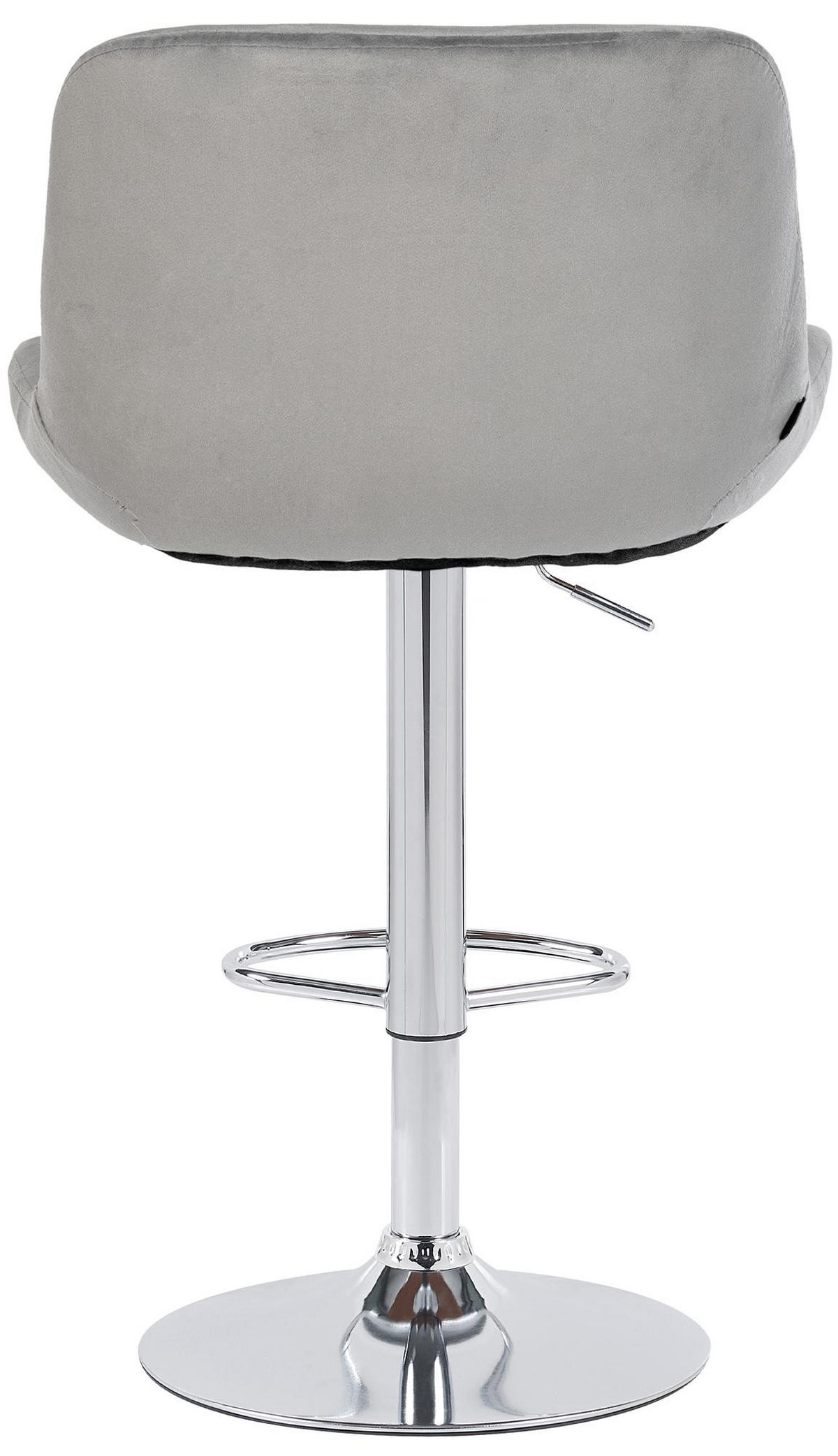 BARHOCKER 2er Set Samt Grau - Chromfarben/Grau, Textil/Metall (50/85/50cm) - CLP