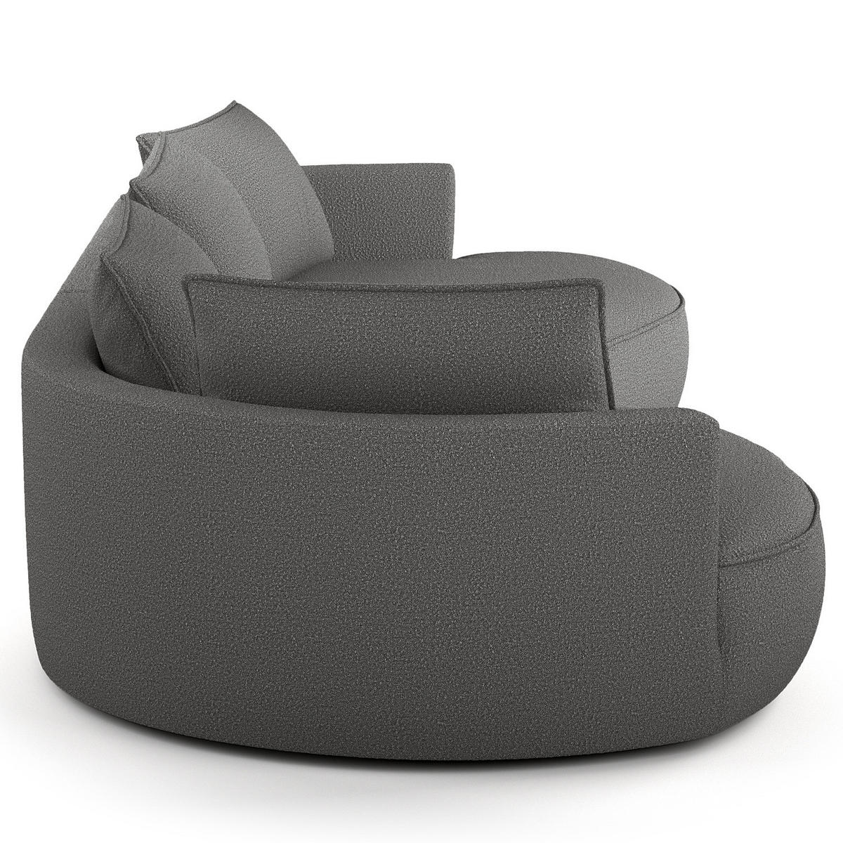 BIGSOFA - Schwarz/Grau, Kunststoff/Textil (322/82/154cm) - home24