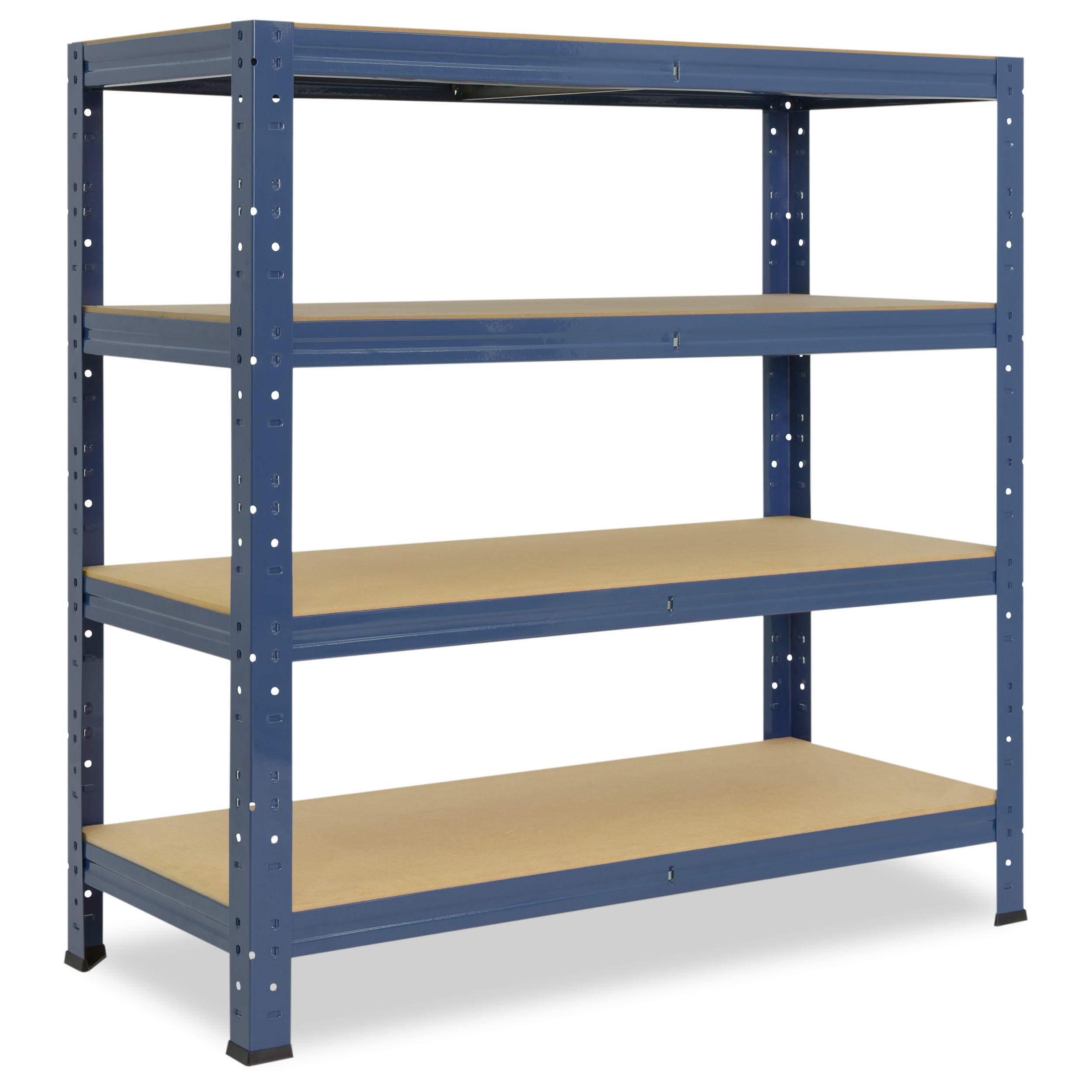 SCHWERLASTREGAL HOME 100x80x30 cm in blau mit 4 Böden und 175 kg Traglast pro Boden - Blau, Metall (80/100/30cm) - shelfplaza