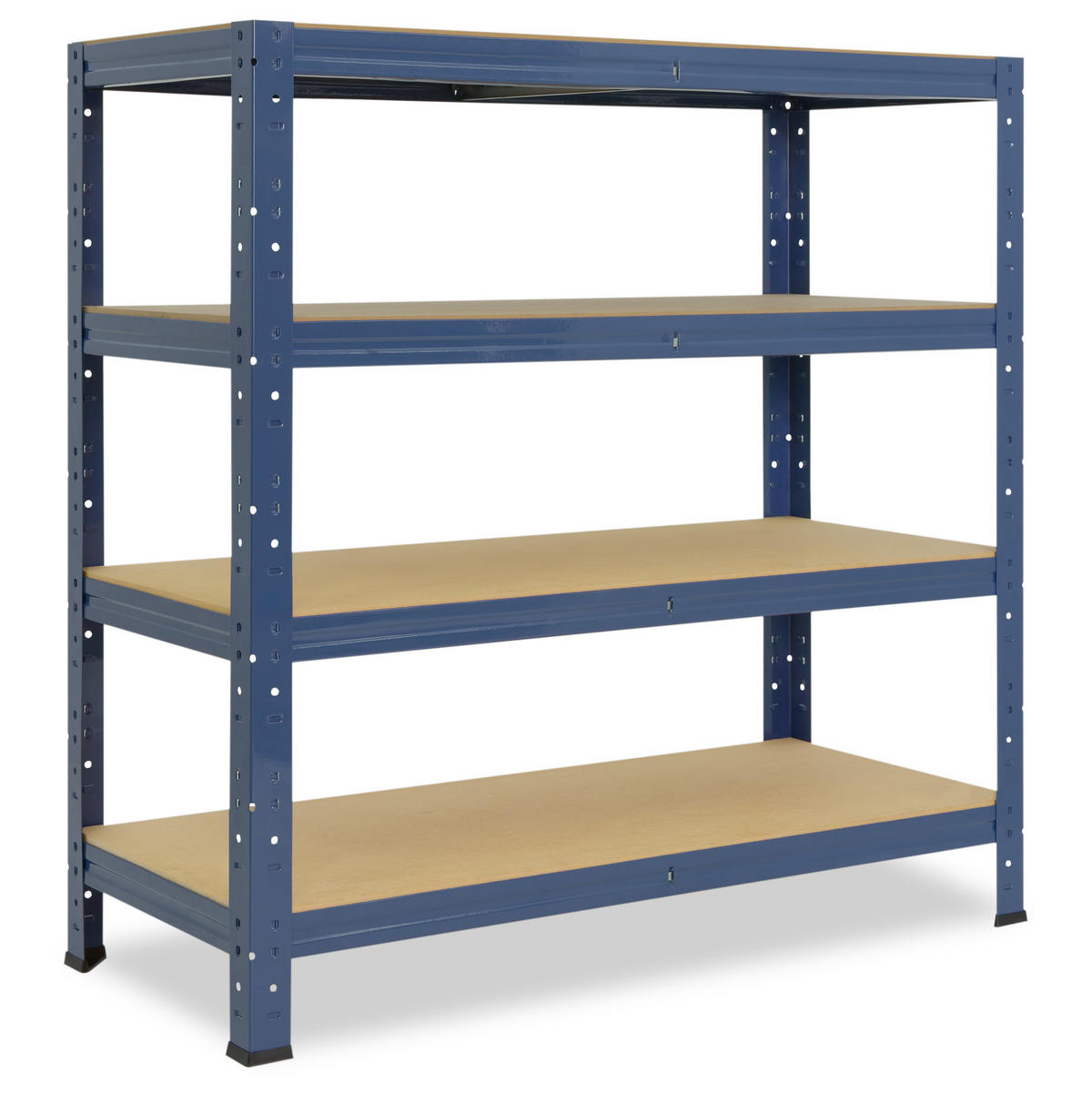 SCHWERLASTREGAL HOME 100x80x30 cm in blau mit 4 Böden und 175 kg Traglast pro Boden - Blau, Metall (80/100/30cm) - shelfplaza