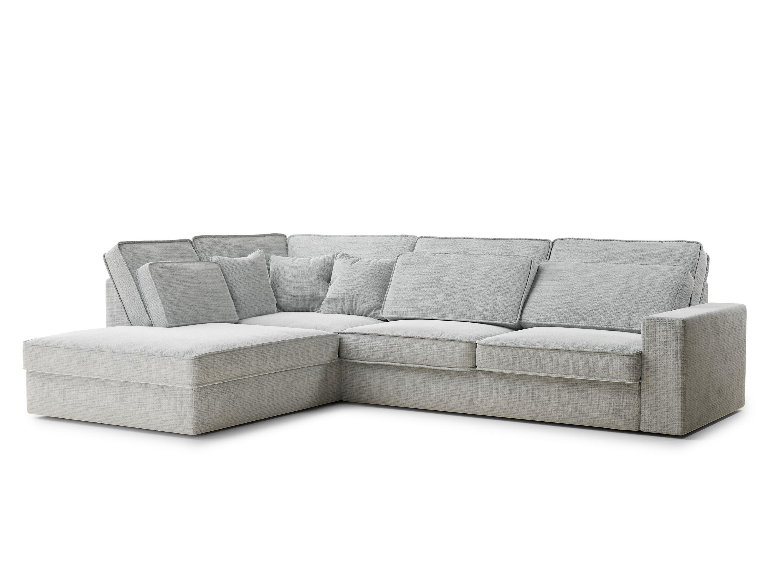 ECKSOFA Kirou Grau Chenille-Stoff - Links Seite - Schwarz/Grau, Holz/Holzwerkstoff (225/311cm) - Maison de Reve