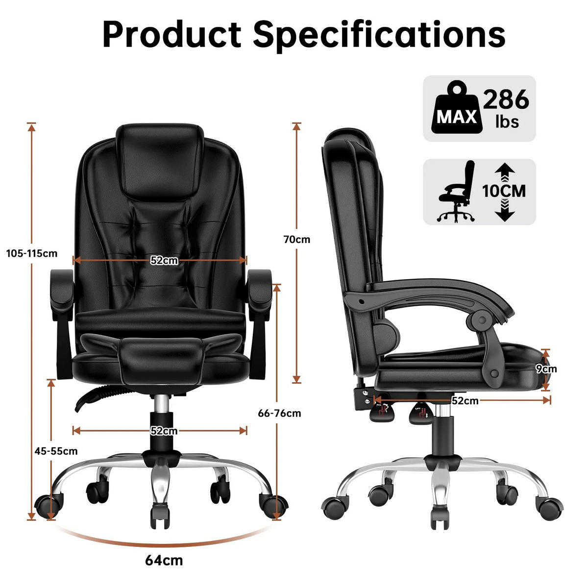 BÜROSTUHL Ergonomisch, Grau - Grau, Textil/Metall (52/115/52cm) - Kaket