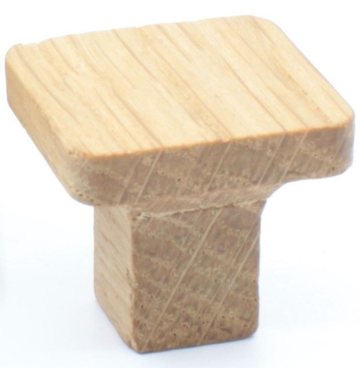 MÖBELKNOPF Eiche massiv, Holzknopf eckig, Schrankknauf Holz - Naturfarben, Holz (2.4/2.2/2.4cm)