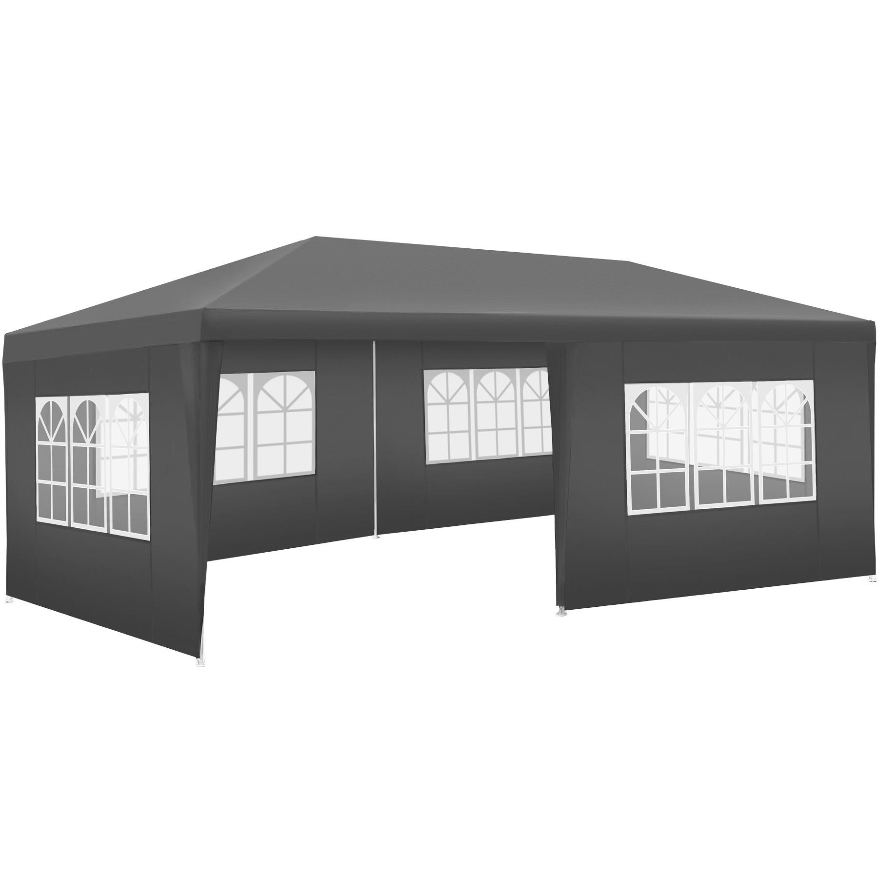 PAVILLON Vivara,inklusive Spannseile und Heringe,grau - Grau, Kunststoff (300/250/600cm) - tectake