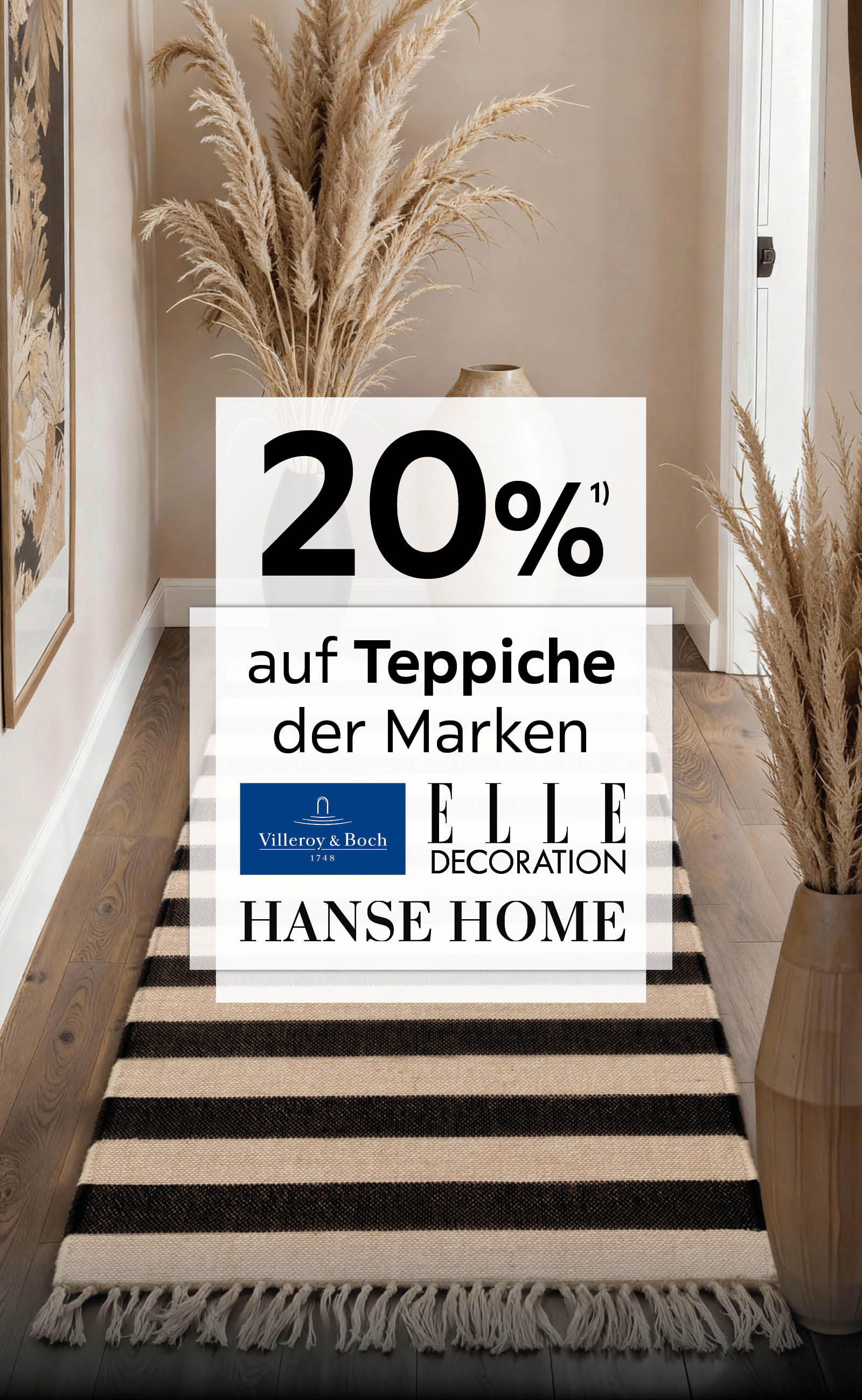 20% auf Teppiche der Marken Villeroy & Boch, Elle Decoration, Hanse Home