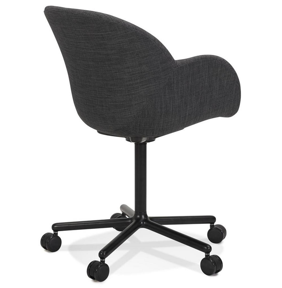 BÜRODREHSTUHL Stoff mit ergonomischer Form und 360° Drehfunktion VENIXA, Anthrazit 59x59x85 cm - Anthrazit/Schwarz, Textil/Metall (59/85/59cm) - KADIMA DESIGN