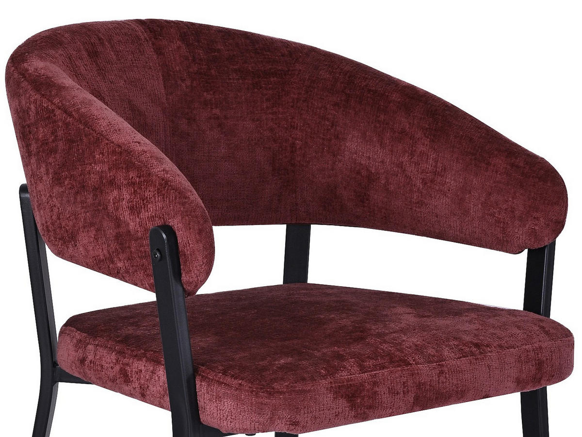 STUHL - 56cm x 55cm - Polyester - bordeaux - AVRELA - Bordeaux, Textil (56/77/55cm) - Vente-Unique