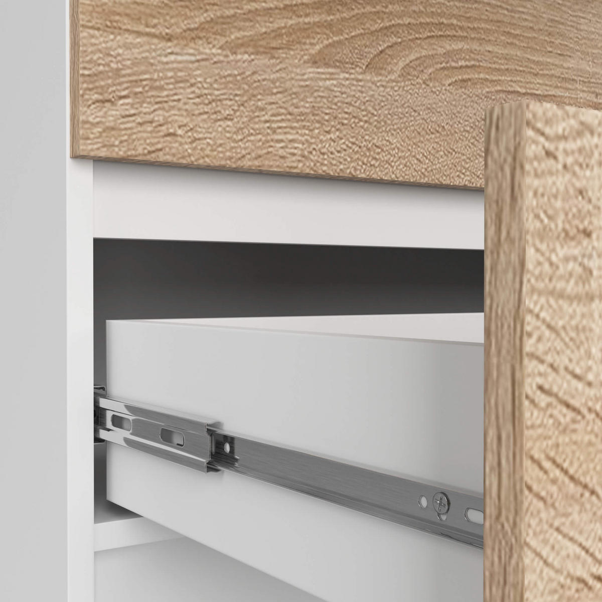 KOMMODE Weiß, Eiche Sonoma 121/160/40 - Weiß, Holzwerkstoff (160/121/40cm) - RAUMHIRSCH FURNITURE