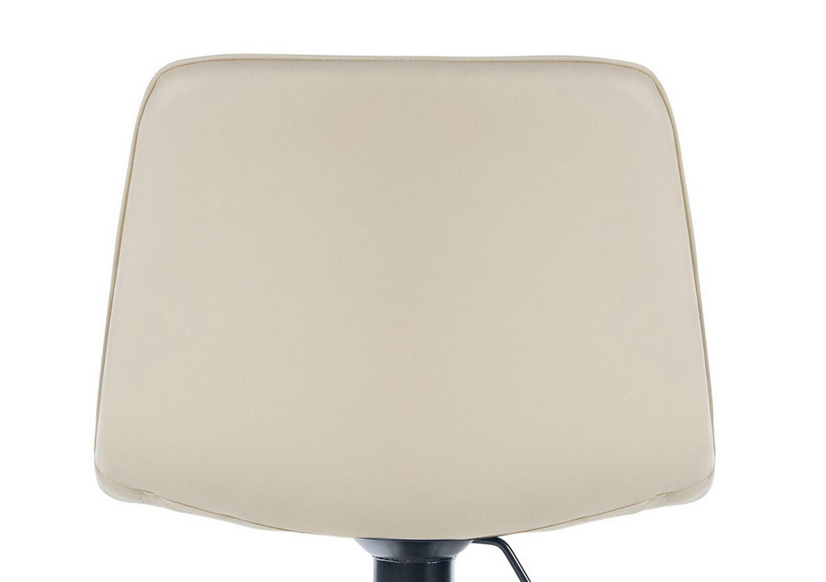 BARHOCKER Lexus Kunstleder Schwarz creme - Schwarz/Naturfarben, Kunststoff/Metall (45/110/46cm) - TPFLiving