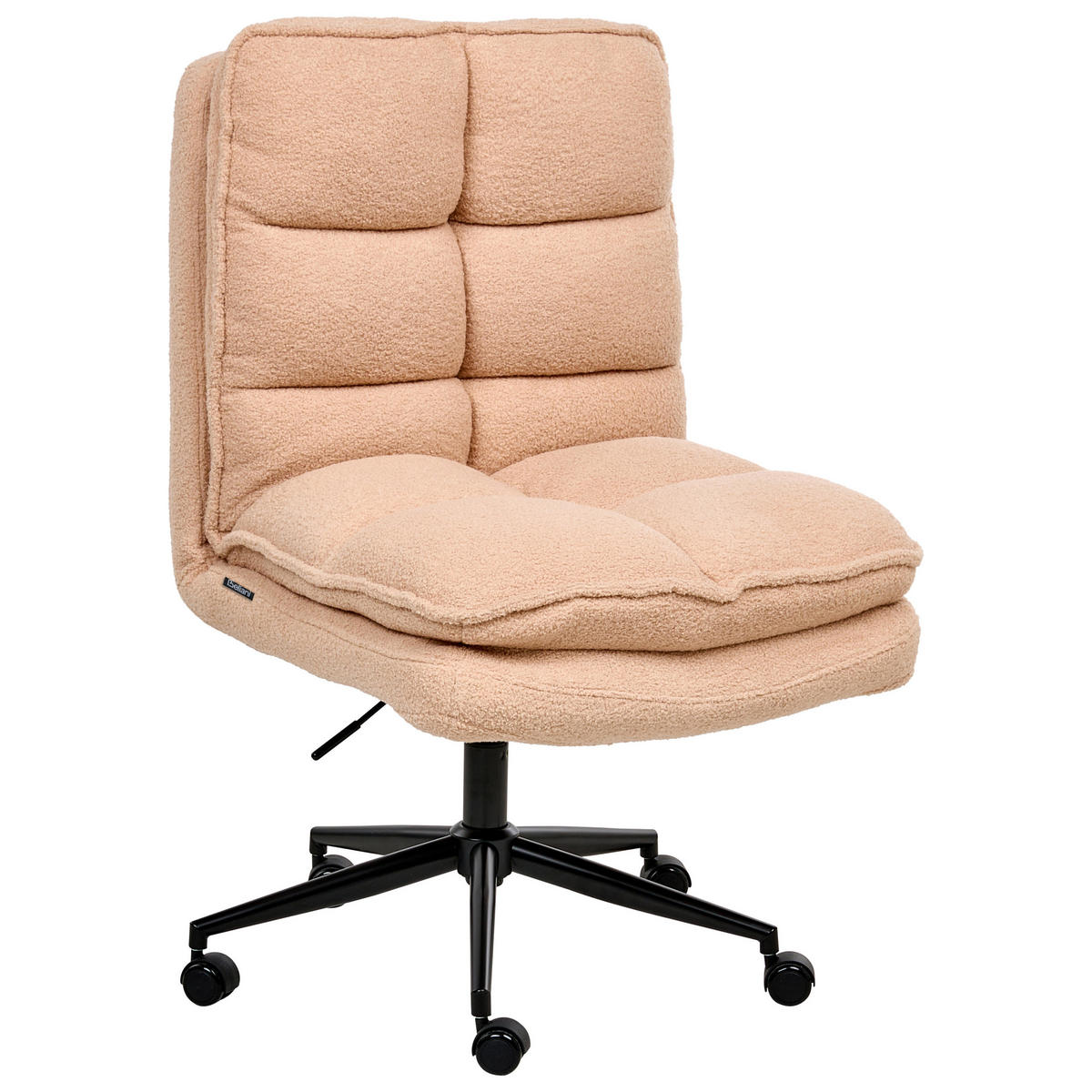 BÜROSTUHL Bouclé Pfirsichrosa Addison - Pink, Textil (56/98/64cm) - Beliani