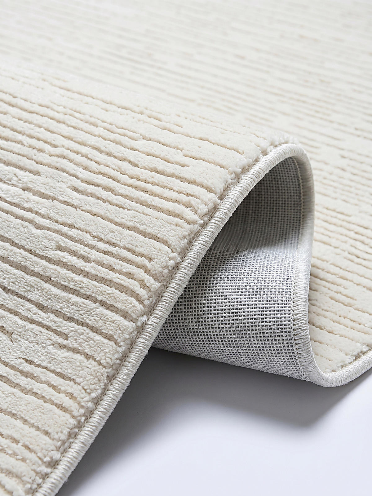 TEPPICHLÄUFER Streifen KASOS Polyester Creme 80 x 150 cm - Beige, Textil (80/150cm) - KADIMA DESIGN
