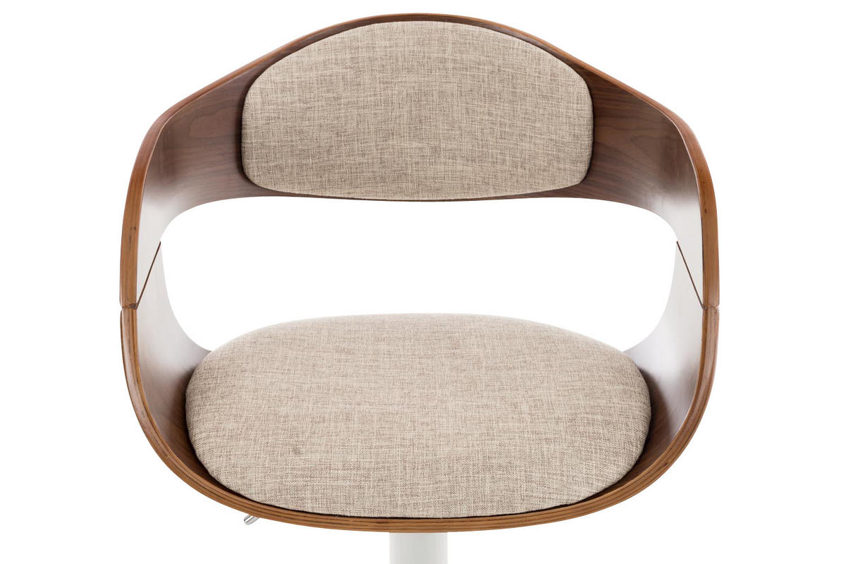 BARHOCKER Nadan Stoff Walnuss/creme - Beige, Textil/Metall (50/88/48cm) - DELUKE