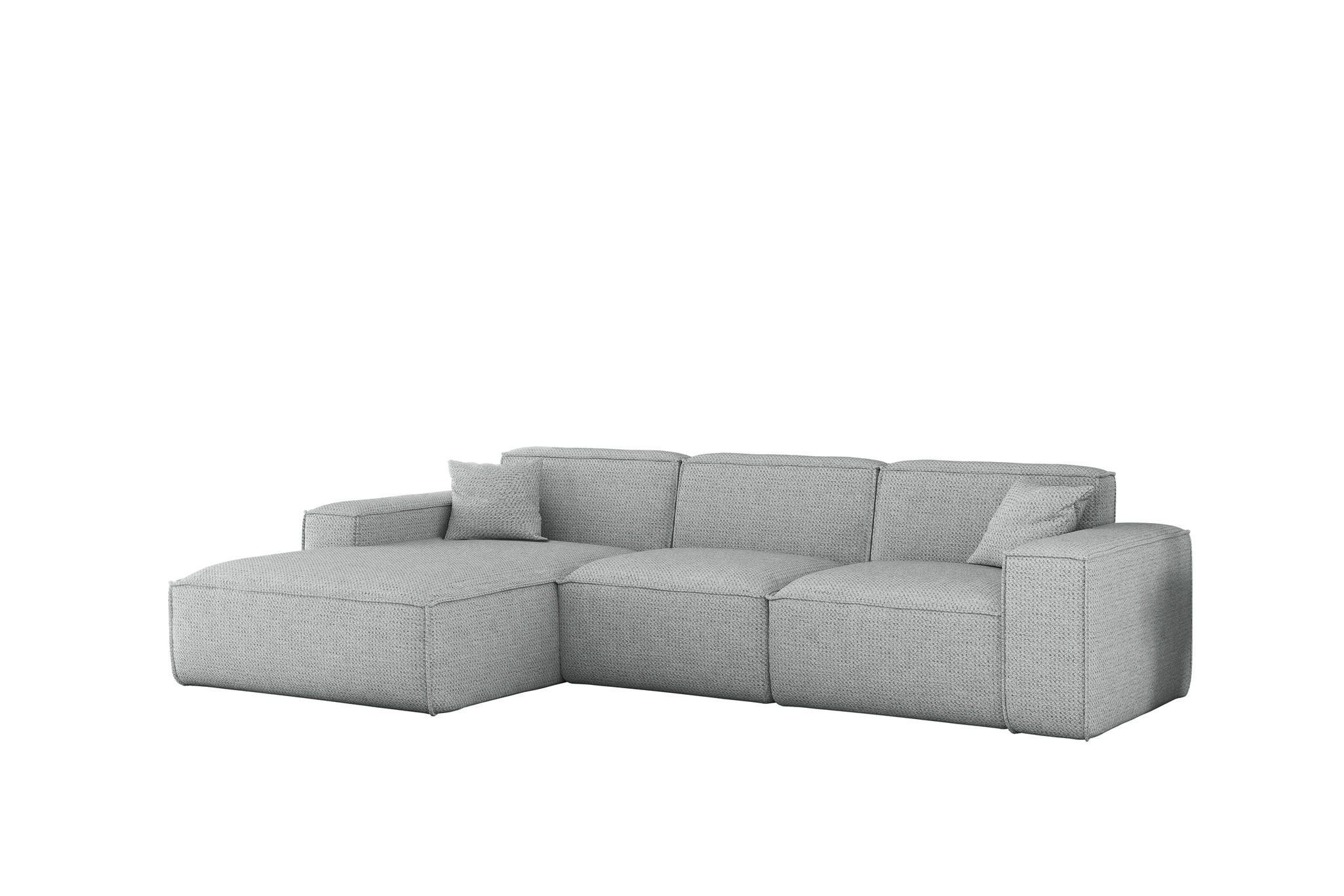ECKSOFA Celes Premium In Artico - Hellgrau, Holzwerkstoff/Textil (266/165cm) - Fun Möbel