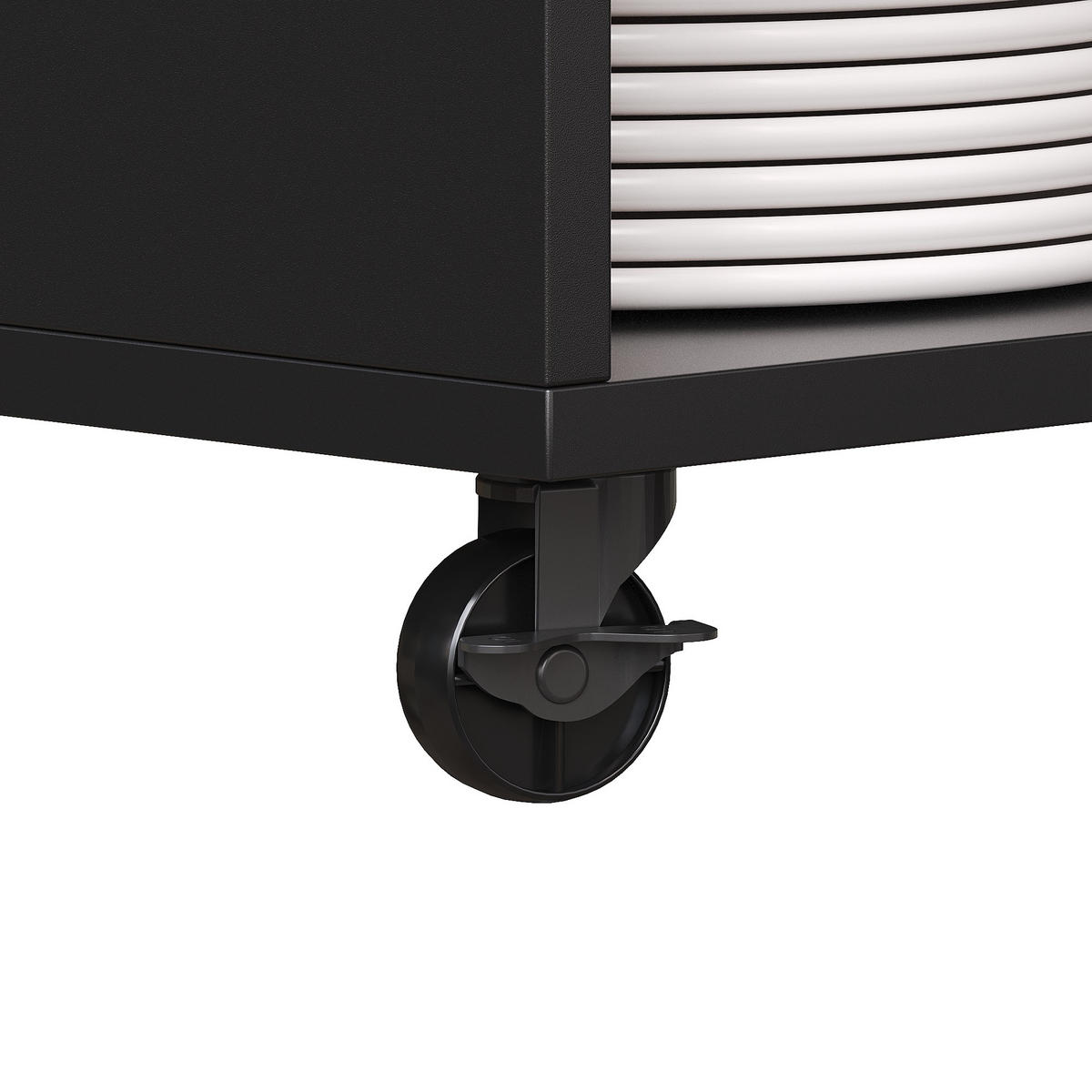 BUFFETSCHRANK Rollwagen Schwarz 140/38/180 cm - Schwarz, Holz (140/180/38cm) - PANGIVO