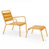 RELAXSESSEL MIT HOCKER, Gelb - Gelb, Metall (64/72/60cm) - Oviala