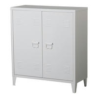 METALLSCHRANK Oripää - Weiß, Metall (80/90/33cm) - [en.casa]