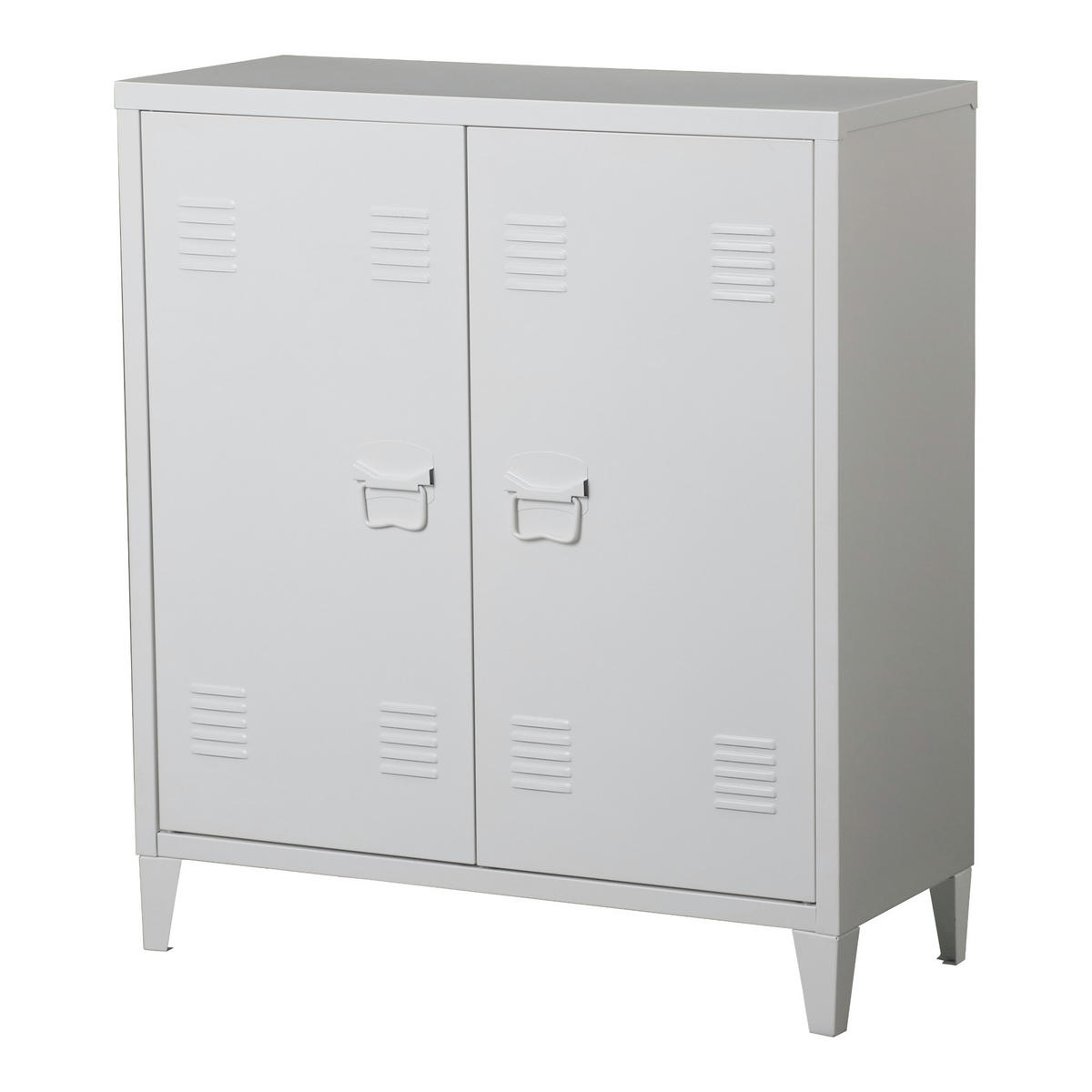 METALLSCHRANK Oripää - Weiß, Metall (80/90/33cm) - [en.casa]