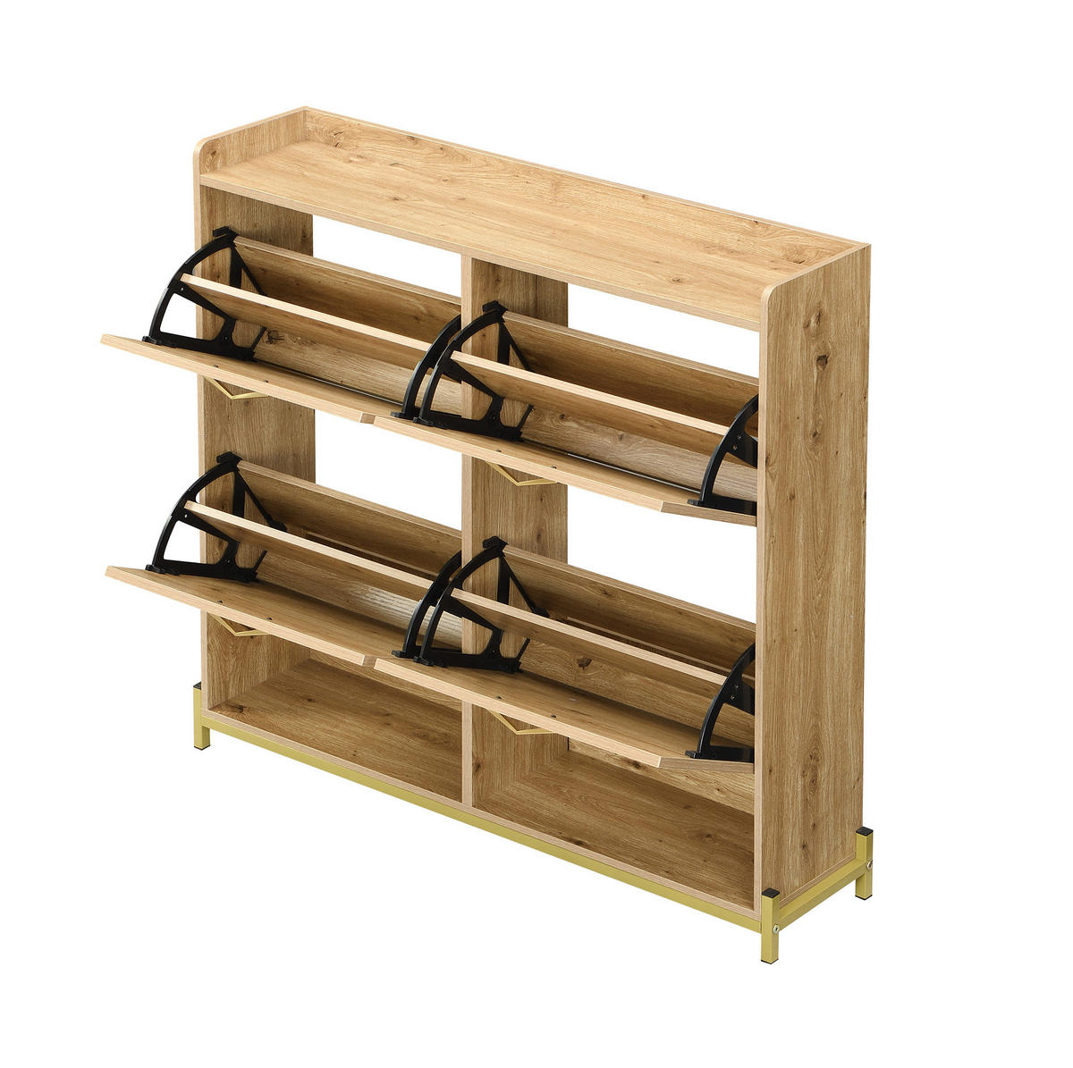 SCHUHSCHRANK platzsparend 108,5 x 24 x 100 cm MDF Wood - Zwetschgeholzfarben, Holz (24/100/108.5cm) - Beauniv