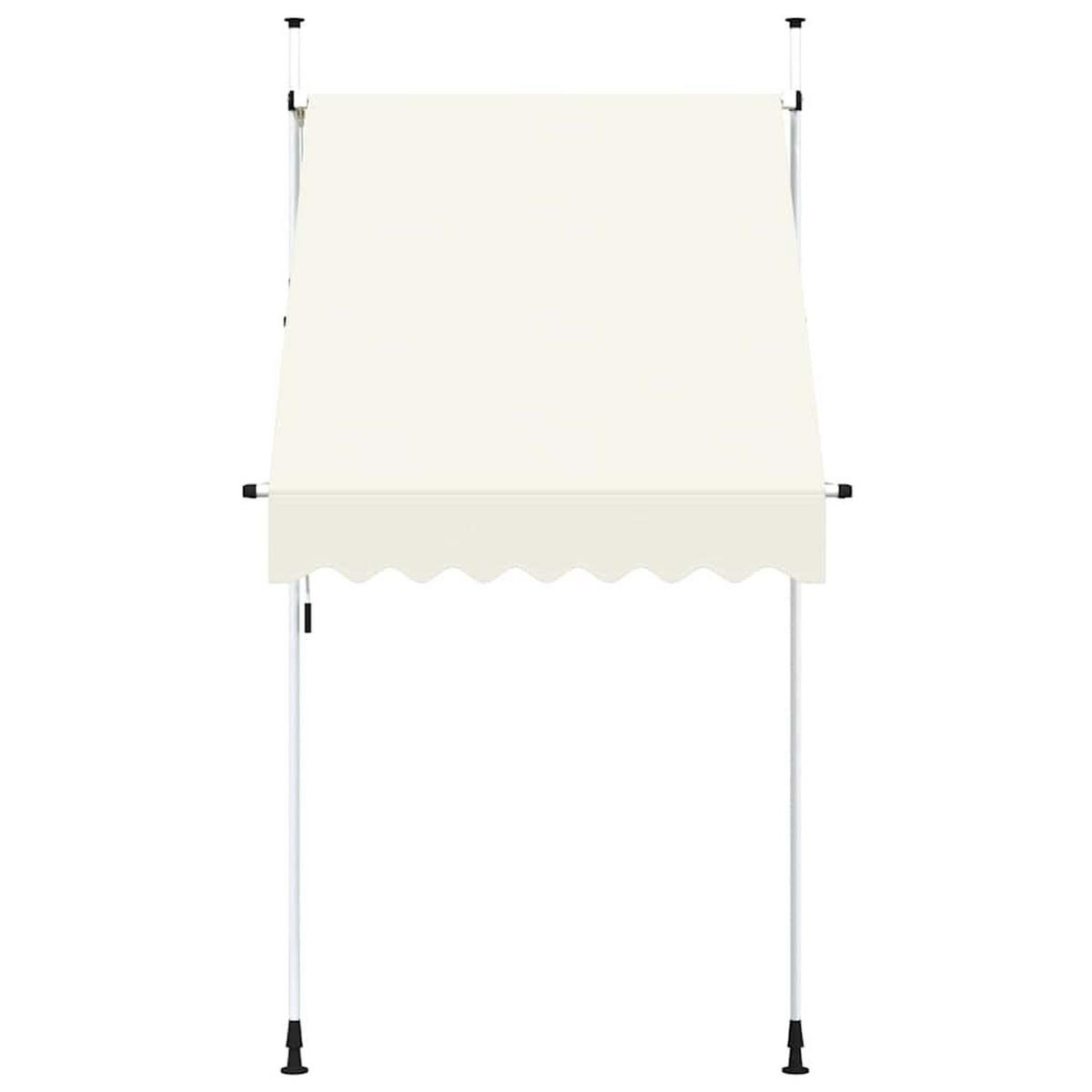 EINZIEHBARE Markise Handbetrieben 150 cm Cremeweiß - Creme, Textil (150/1/1cm) - furnicato