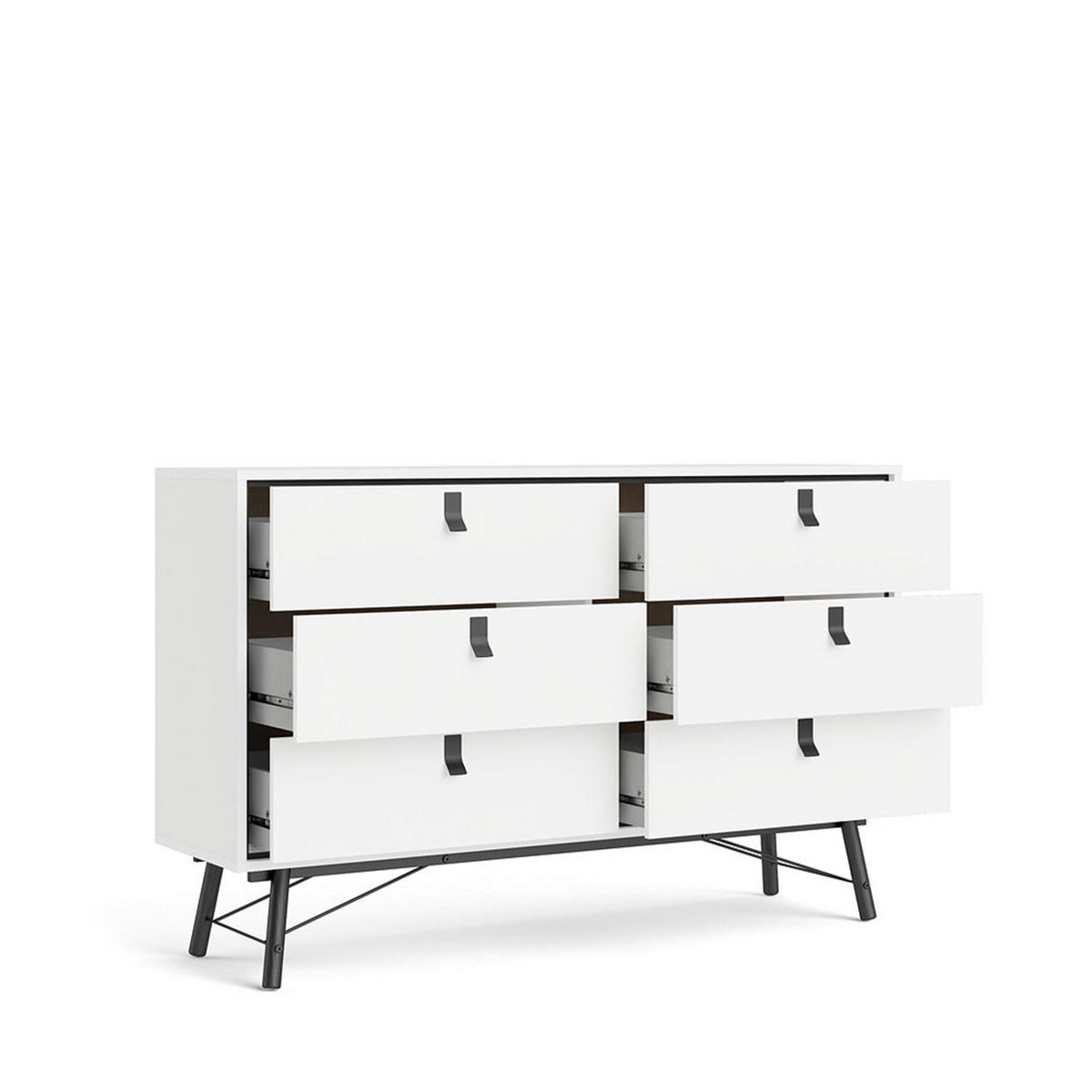 KOMMODE Rye Weiß 150/40/95 cm - Weiß, Holzwerkstoff/Metall (150/95/40cm) - ebuy24