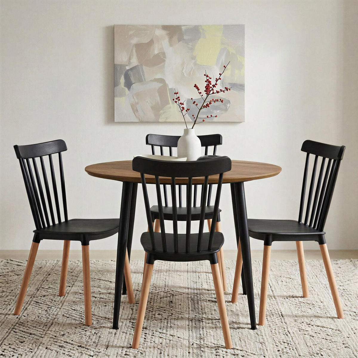 ESSZIMMERSTUHL RAVI 4er-Set schwarz - Schwarz, Kunststoff (43/81/40cm) - IDIMEX