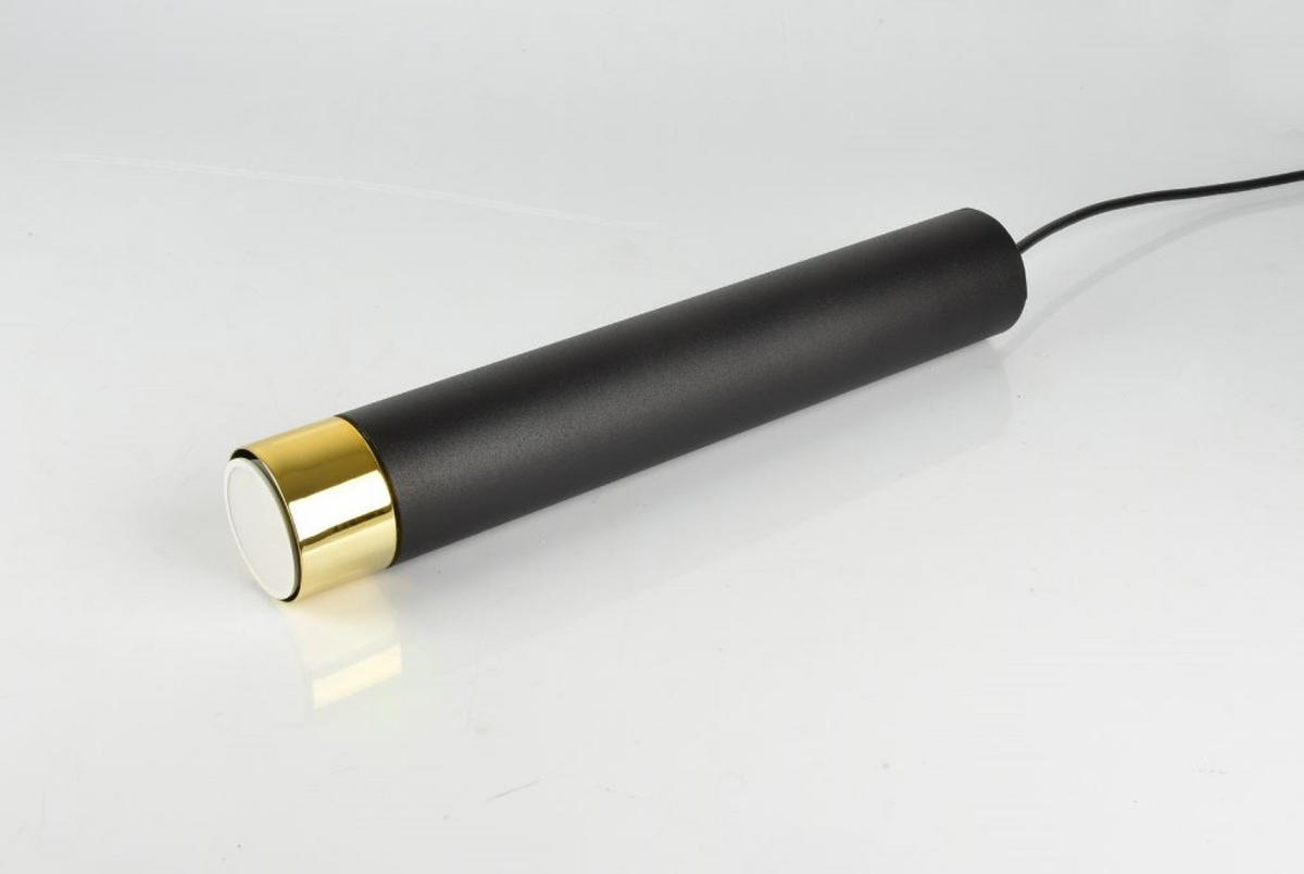 PENDELLEUCHTE Milano Tube - Goldfarben/Schwarz, Glas/Metall (6/80/100cm) - kiki design