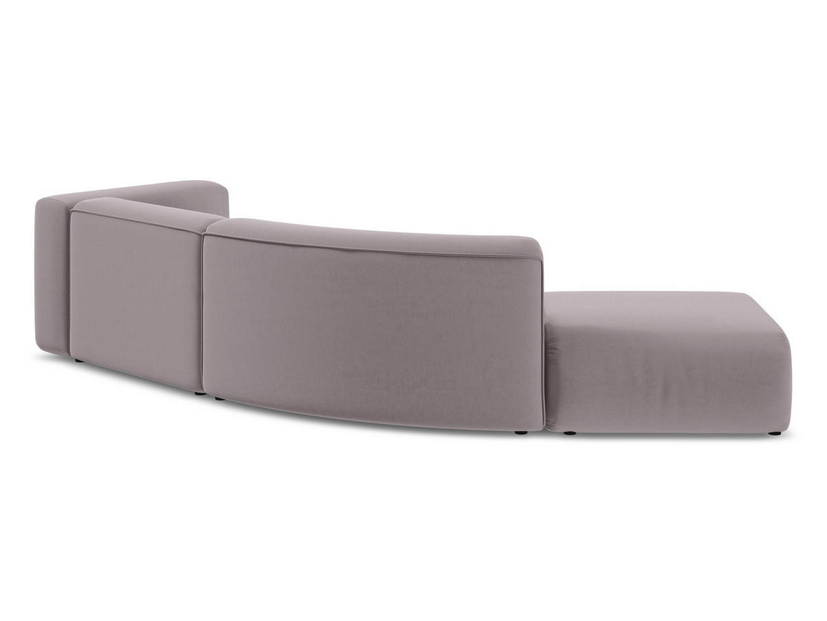 4-SITZER-SOFA Samt Stoff Violett - Lila/Flieder, Kunststoff/Textil (335/70/166cm) - Makamii