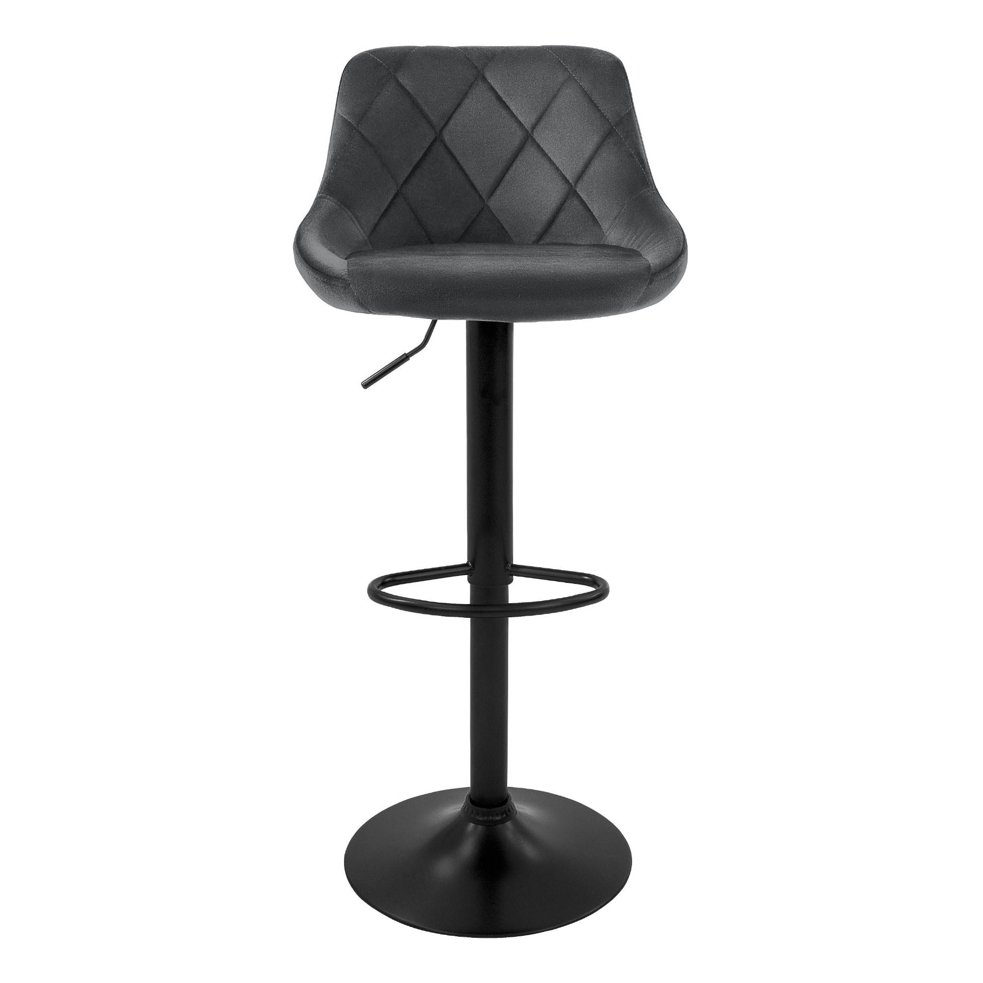 BARHOCKER Samt grau 2er Set - Grau, Metall (37/106/47cm) - ML-DESIGN