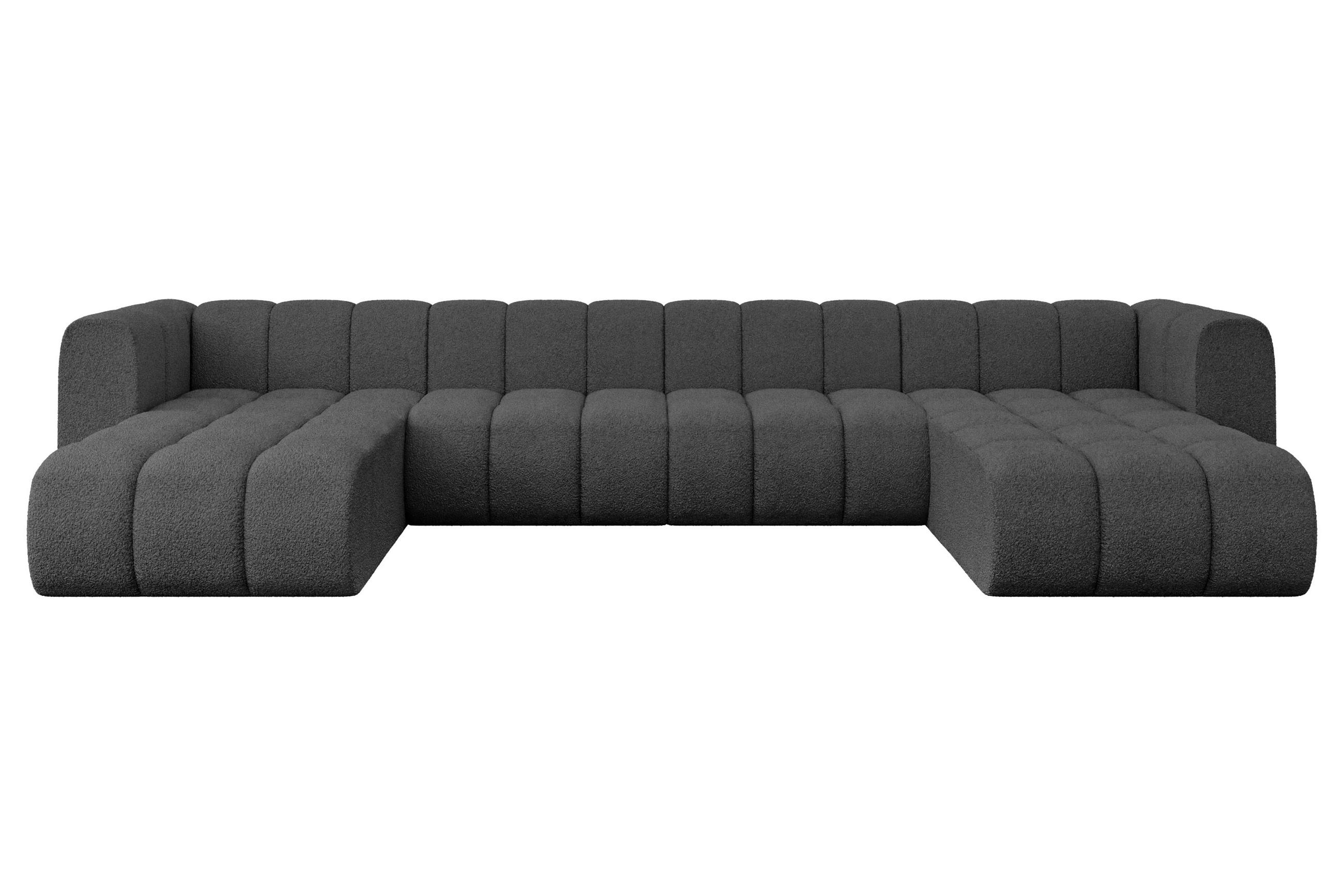WOHNLANDSCHAFT modulares Sofa Joren-U2 - 410x177x70 cm Grau - Grau, Holzwerkstoff/Textil (410/70/177cm) - ALTDECOR