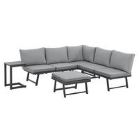 GARTENLOUNGE Grenada (4-tlg.) - Grau, Metall - SVITA