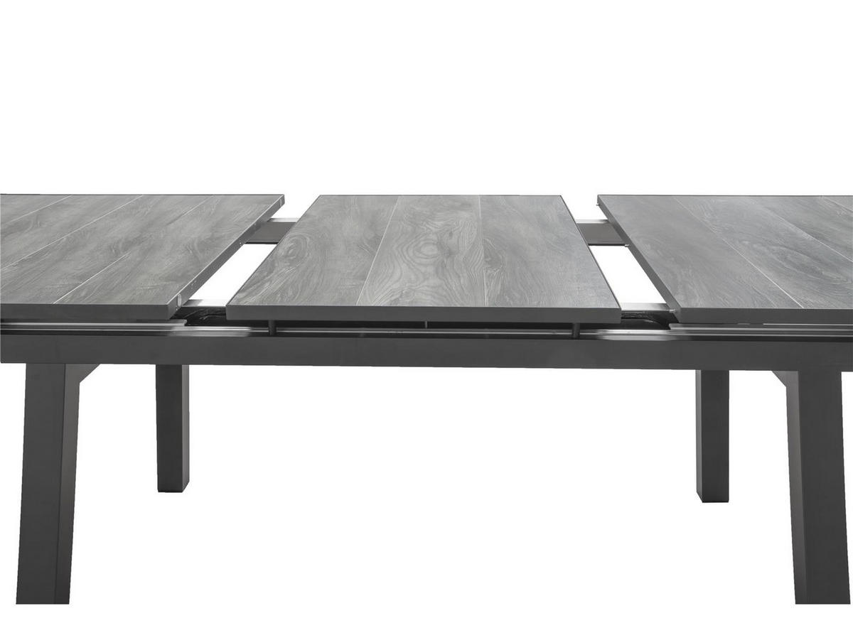 GARTENTISCH Darwin Aluminium ausziehbar 160-210/90/75 cm - Grau, Kunststoff (160/90/77cm) - Green Spirit