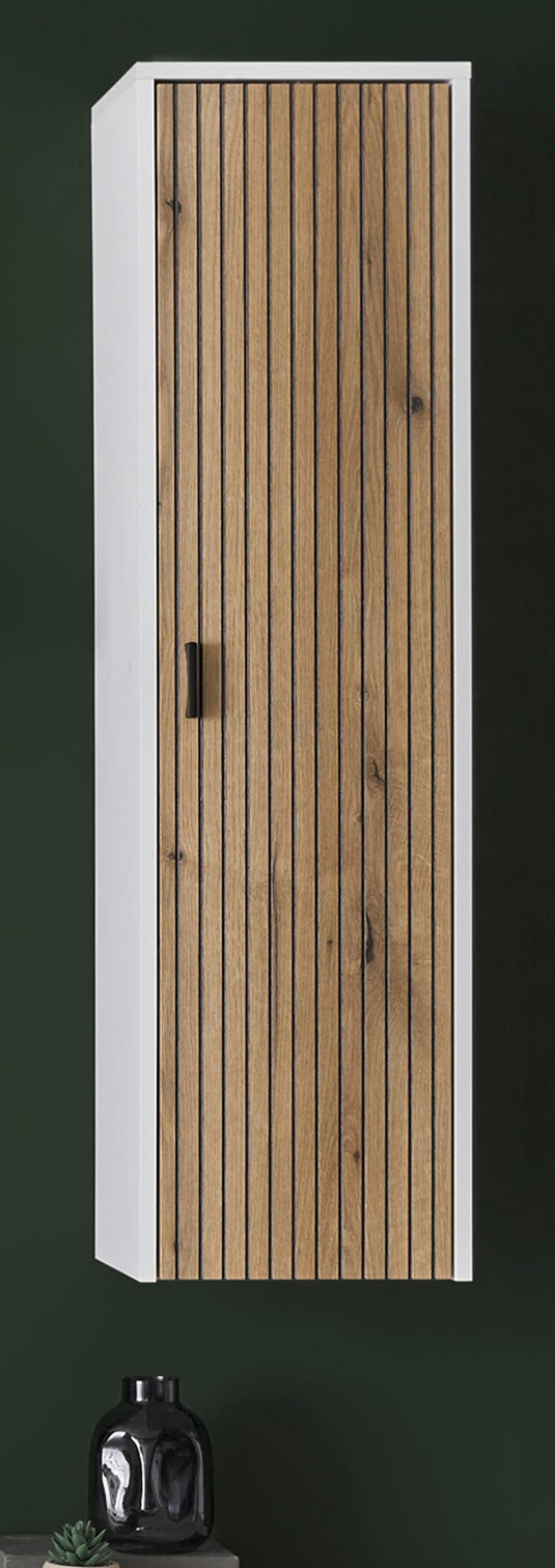 HÄNGESCHRANK weiß matt, Evoke Eiche, Wandschrank 33 cm - Eichefarben/Weiß, Holzwerkstoff (33/120/30cm) - Furn.Design