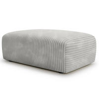 POLSTERHOCKER - Cord - Silberfarben/Schwarz, Kunststoff/Textil (110/40/72cm) - home24