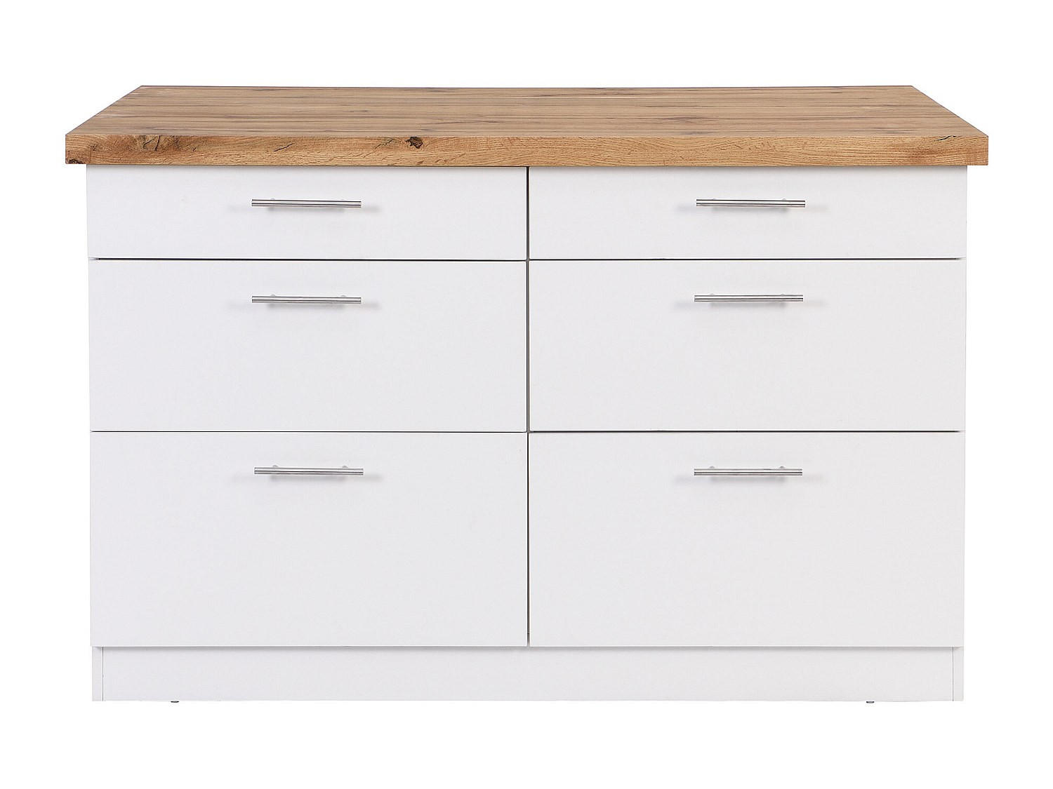 KÜCHENINSEL - 2 Personen - Holz, Platte - Naturfarben Hell, Weiß - - Naturfarben/Weiß, Holz (126/80/104cm) - Vente-Unique