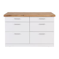 KÜCHENINSEL - 2 Personen - Holz, Platte - Naturfarben Hell, Weiß - - Naturfarben/Weiß, Holz (126/80/104cm) - Vente-Unique