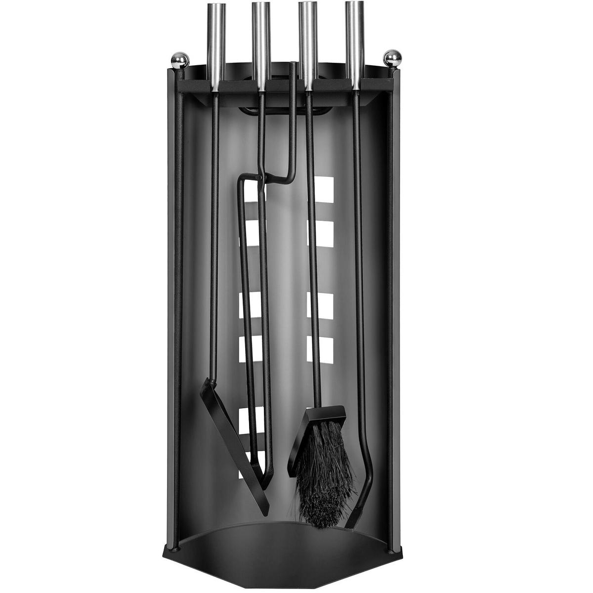 KAMINBESTECK ,23 x 14,5 x 58 cm,grau - Grau, Metall (14.5/58/23cm) - tectake