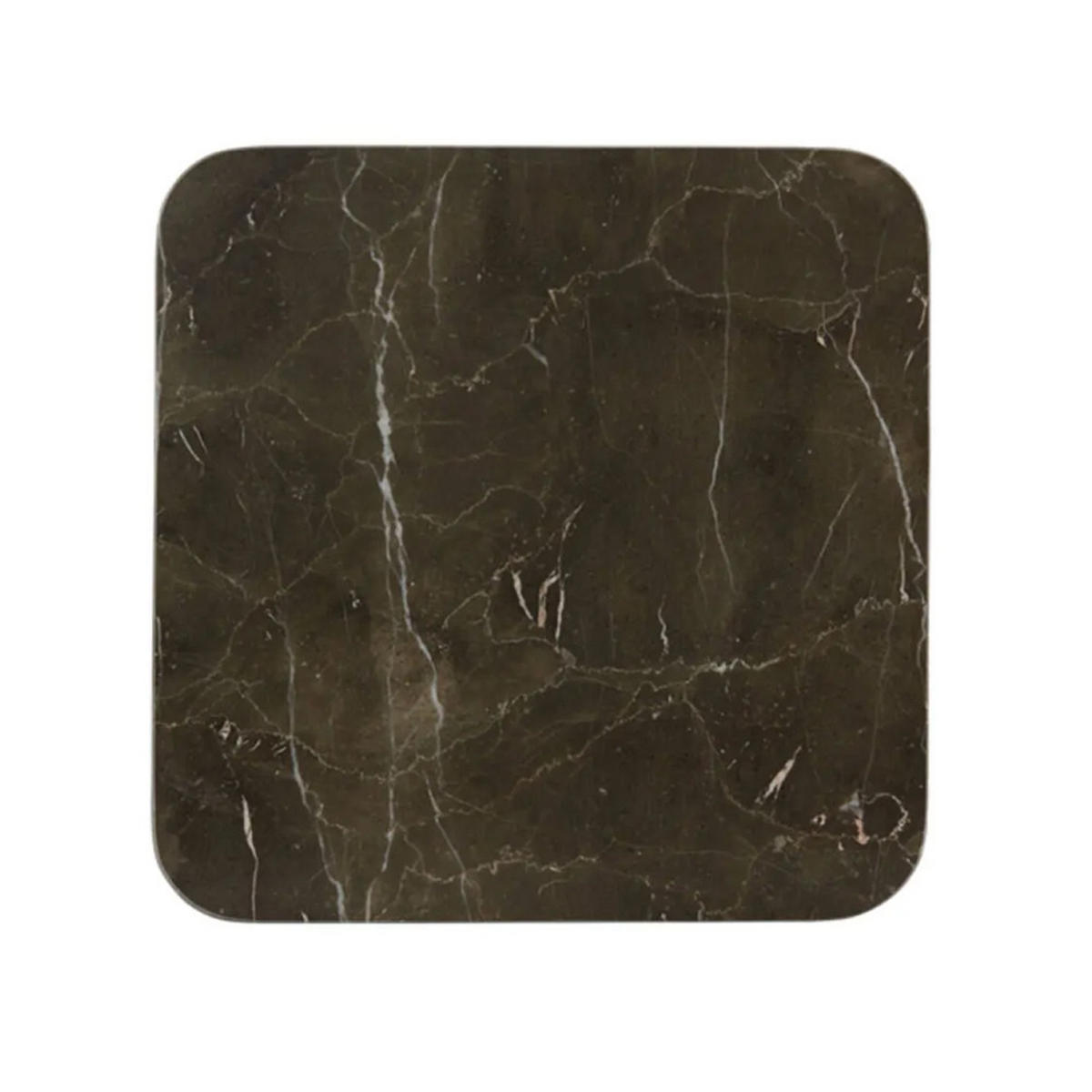 SERVIERPLATTE LABADE 33x33x6,5 cm, Marmor, Braun-Bronze - Braun, Stein (33/6.5/33cm) - Light & Living