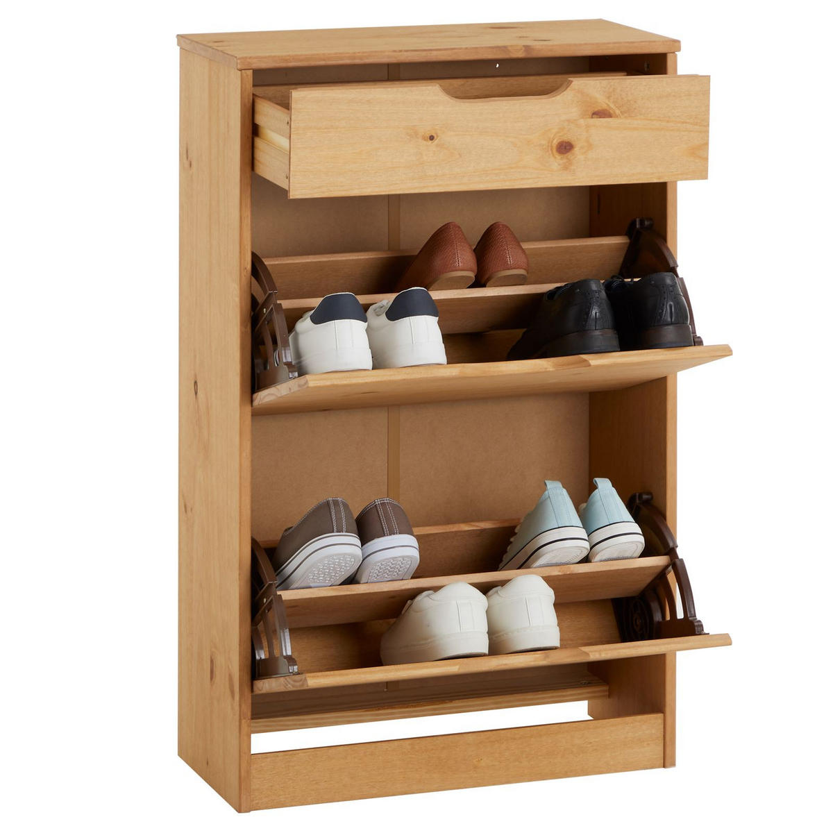 SCHUHSCHRANK BASIL - Braun, Holz (58/93/25cm) - IDIMEX