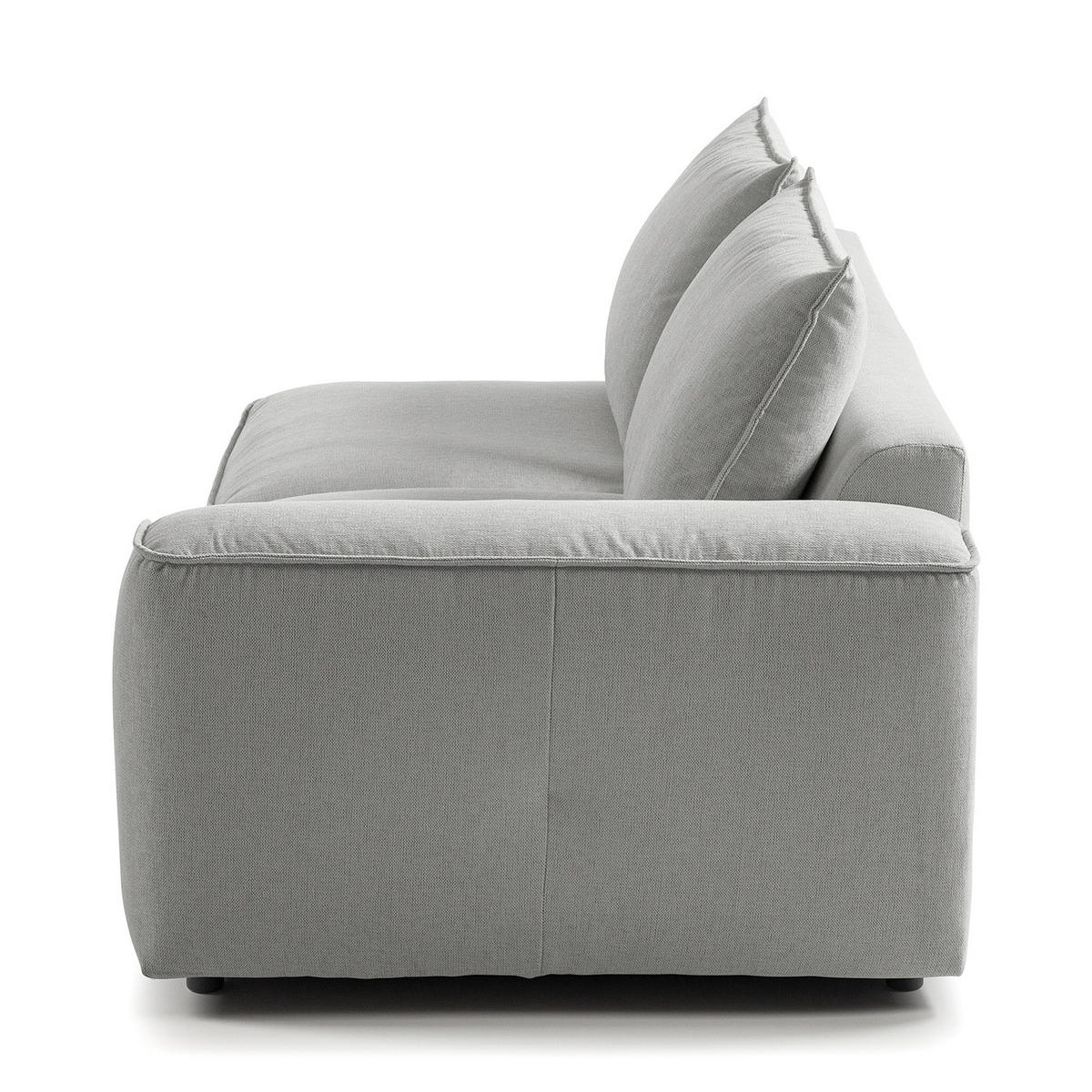 2,5-SITZER SOFA - modular - Schwarz/Hellblau, Holz/Kunststoff (189/80/99cm) - home24