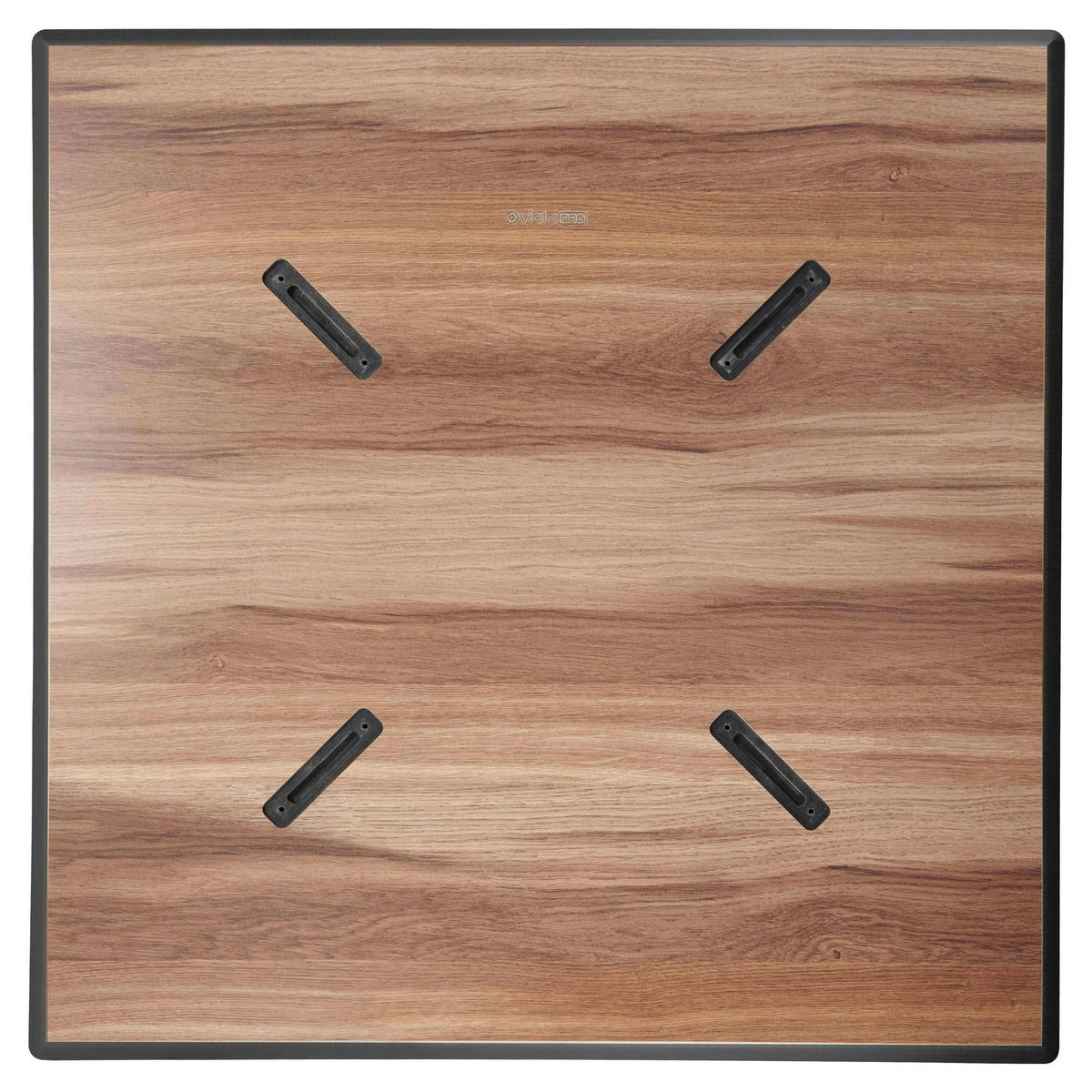 TISCH, dunkles Eiche - Braun, Holzwerkstoff/Metall (70/70/73cm) - Oviala