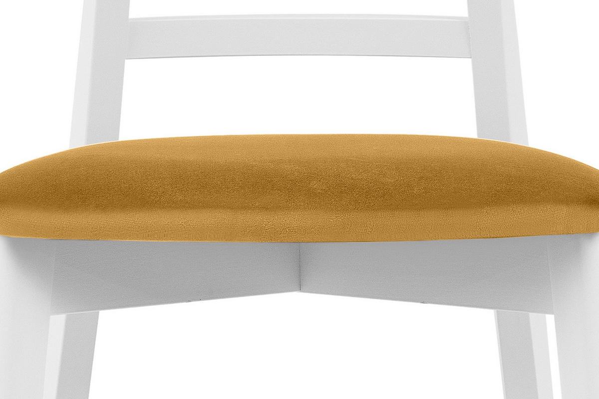 ESSTISCHSTÜHLE LILIO 2 St Vintage, Gelb / weiß - Gelb/Weiß, Holz/Textil (47/76/45cm) - KONSIMO®